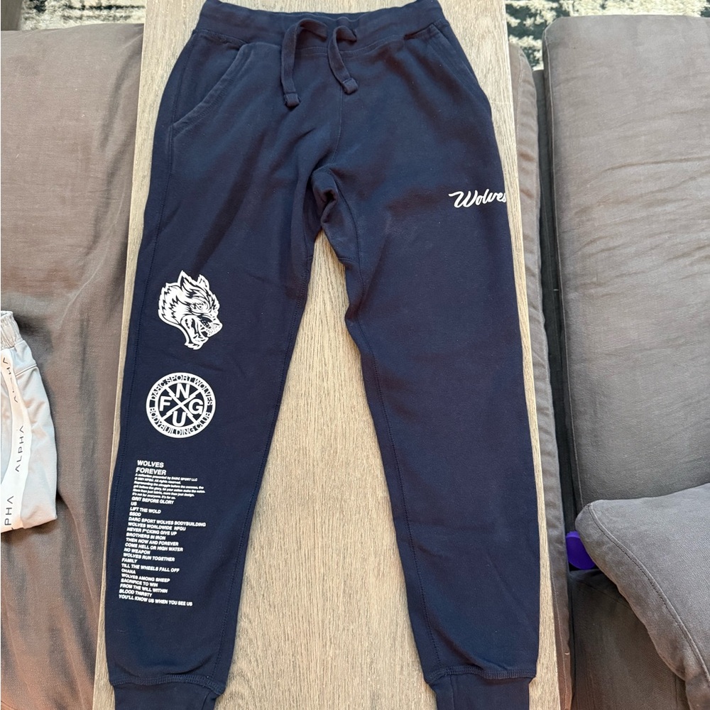 Darc Sport Wolves Forever Joggers Sweatpants – Navy, Size Medium